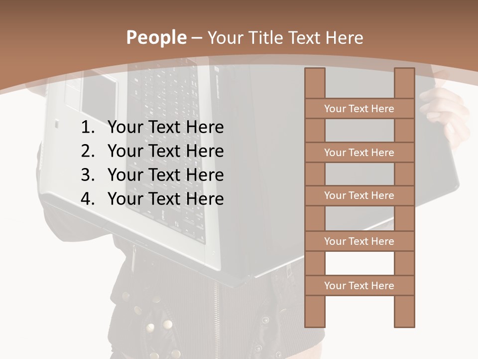 Girl Relaxed Computer PowerPoint Template