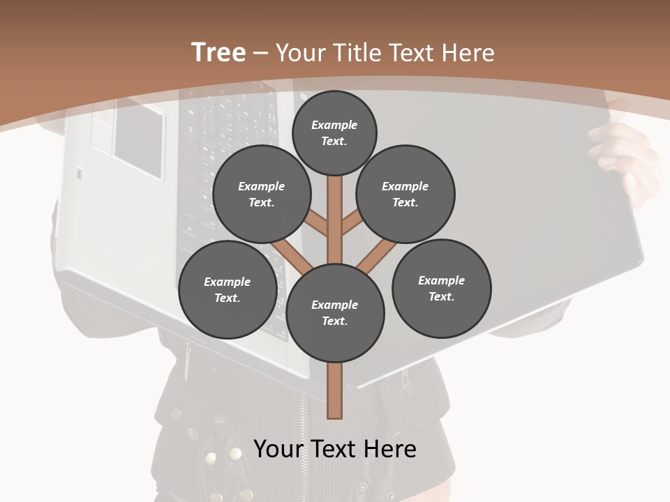 Girl Relaxed Computer PowerPoint Template