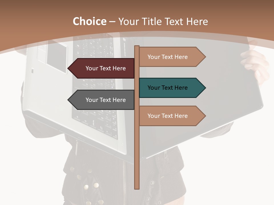 Girl Relaxed Computer PowerPoint Template