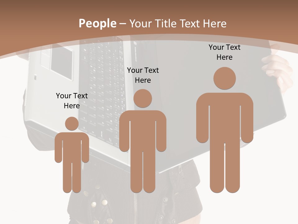 Girl Relaxed Computer PowerPoint Template