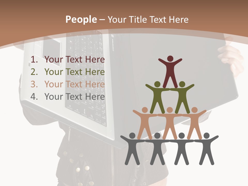 Girl Relaxed Computer PowerPoint Template