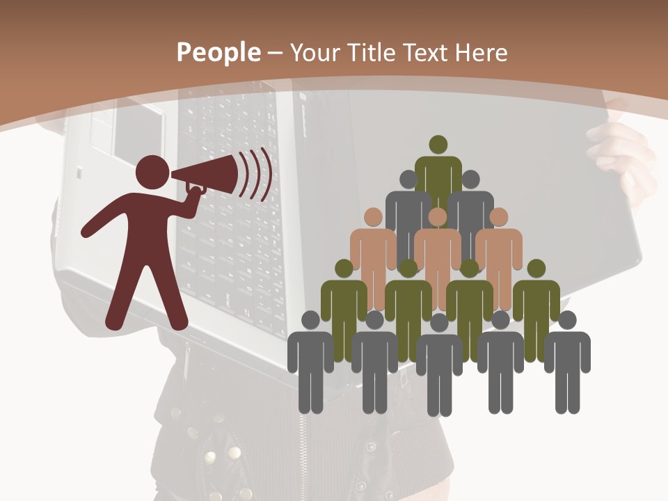 Girl Relaxed Computer PowerPoint Template