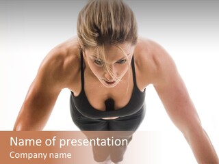 Washboard Fitness Pushup PowerPoint Template