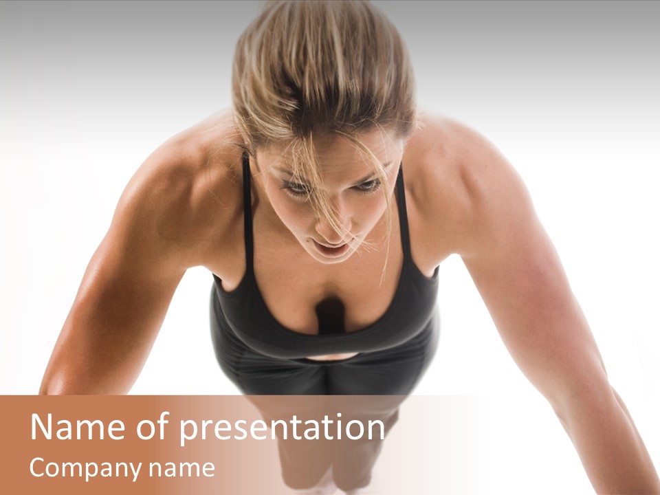 Washboard Fitness Pushup PowerPoint Template