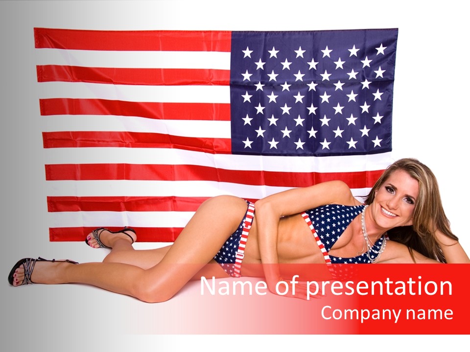 Caucasian Sexy States PowerPoint Template