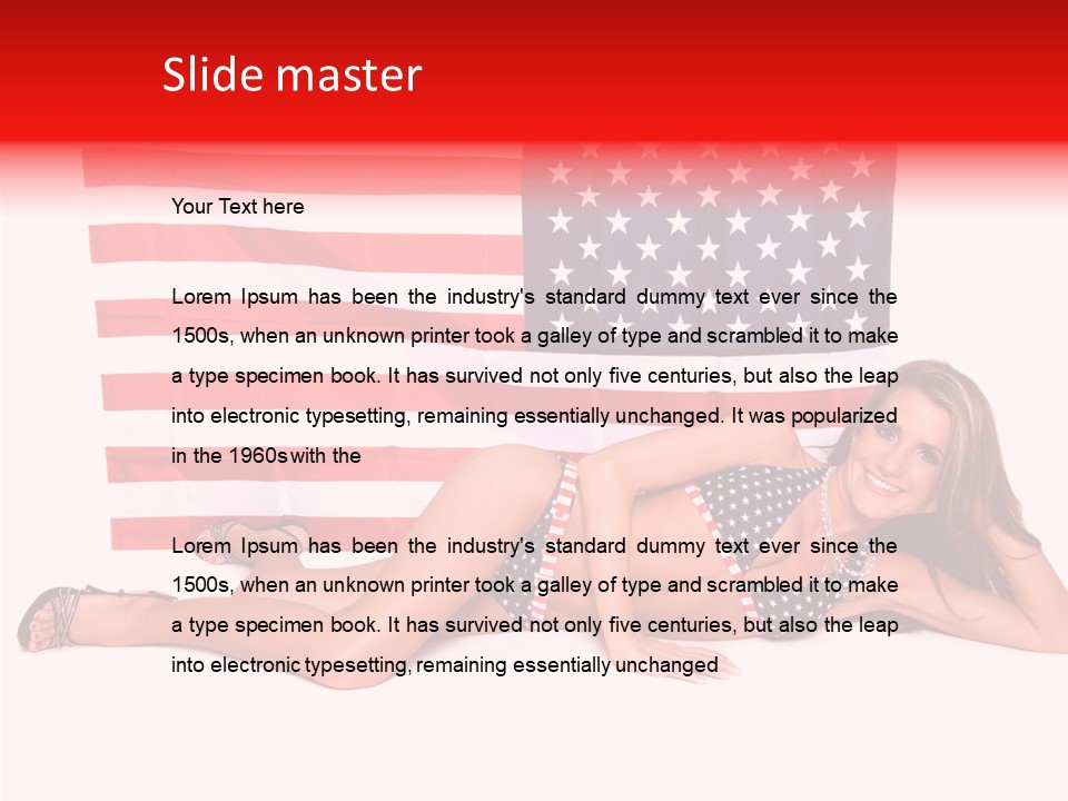 Caucasian Sexy States PowerPoint Template