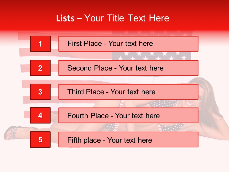 Caucasian Sexy States PowerPoint Template