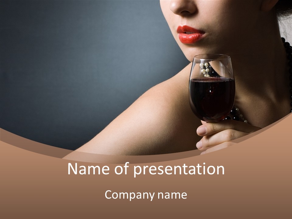 Adult Wine Posing PowerPoint Template