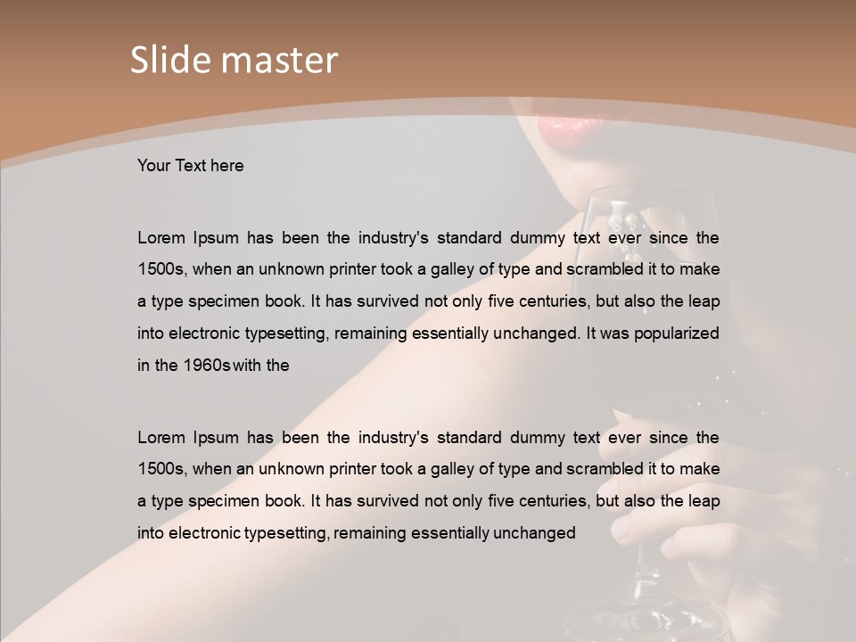 Adult Wine Posing PowerPoint Template