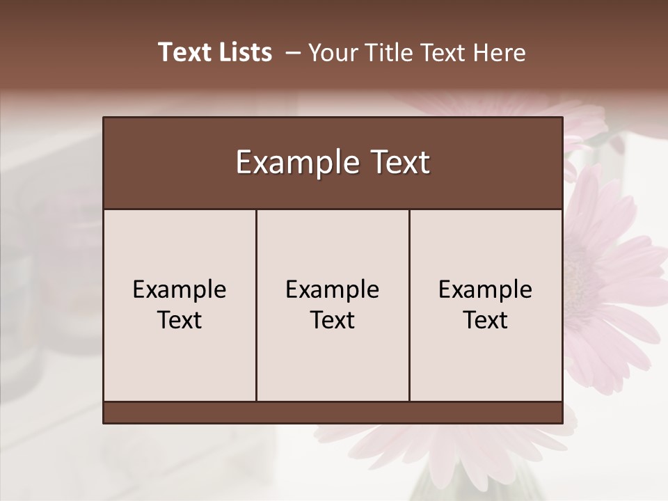 Arrangement Gerber White PowerPoint Template
