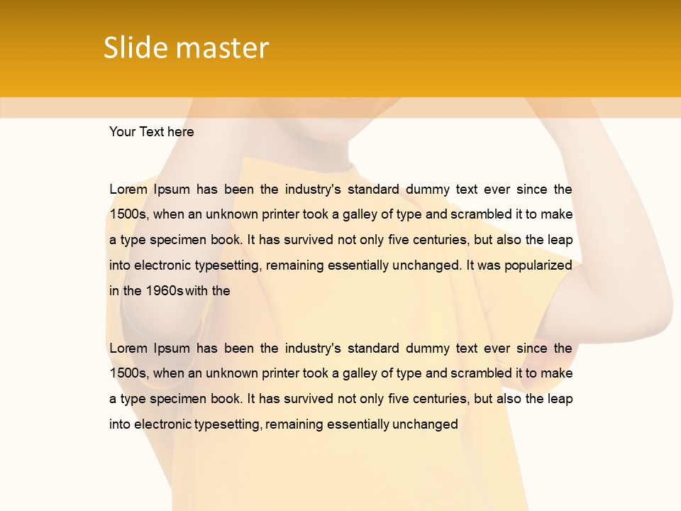 Yellow Handsome Caucasian PowerPoint Template
