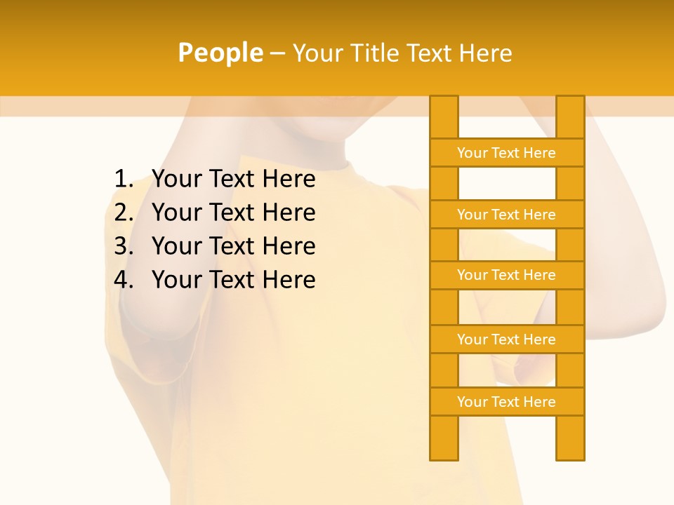 Yellow Handsome Caucasian PowerPoint Template