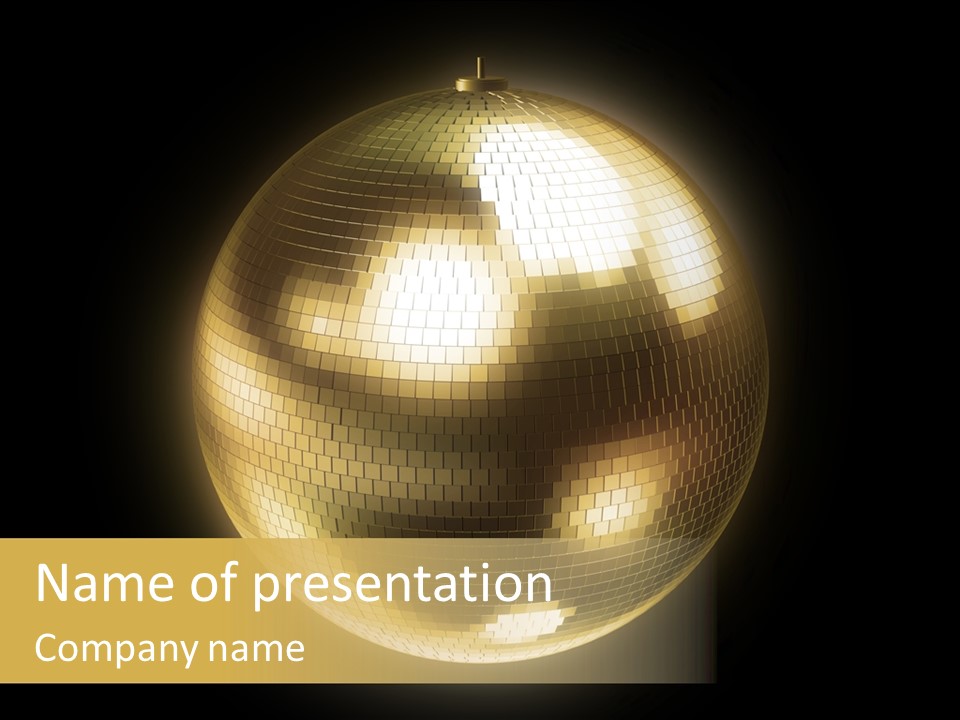 Discotheque Ball Glittery PowerPoint Template