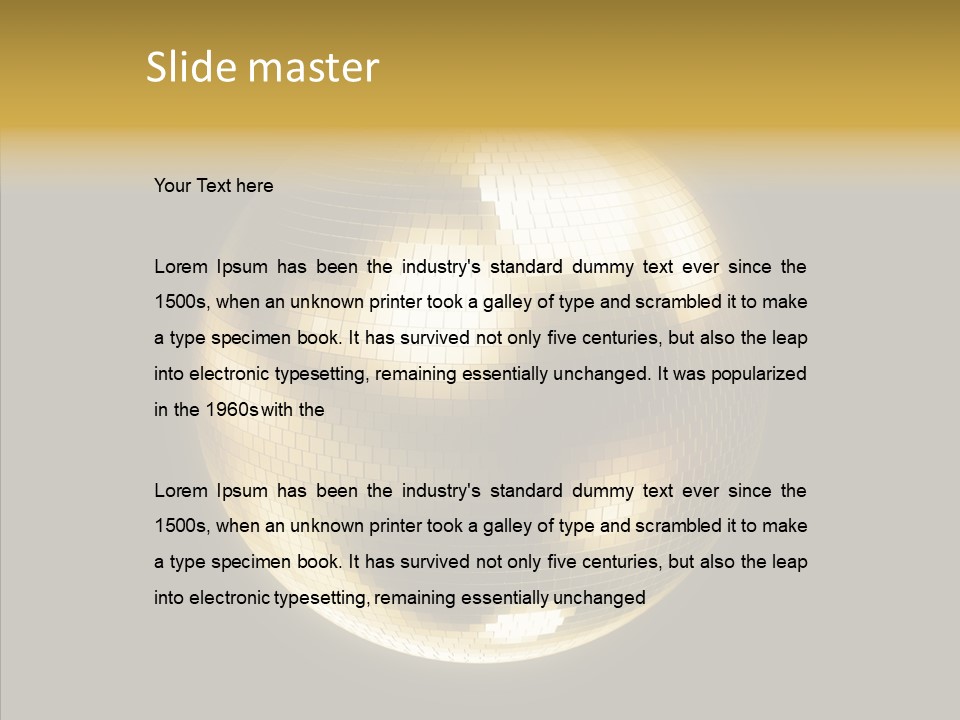 Discotheque Ball Glittery PowerPoint Template