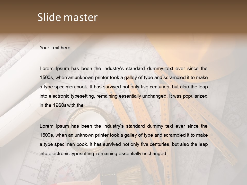 Decorating Blueprint Measurements PowerPoint Template