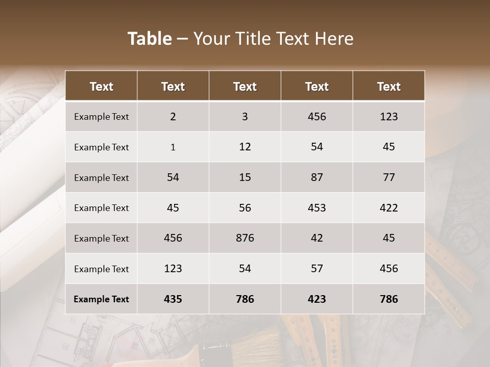 Decorating Blueprint Measurements PowerPoint Template