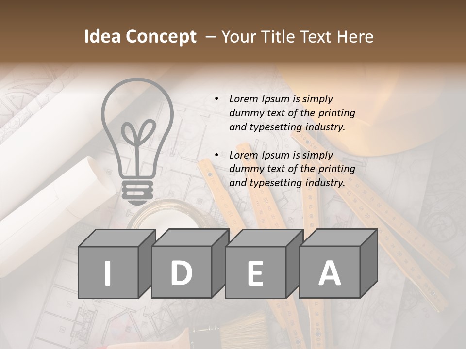Decorating Blueprint Measurements PowerPoint Template