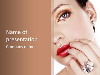 Portrait Hand Girl PowerPoint Template