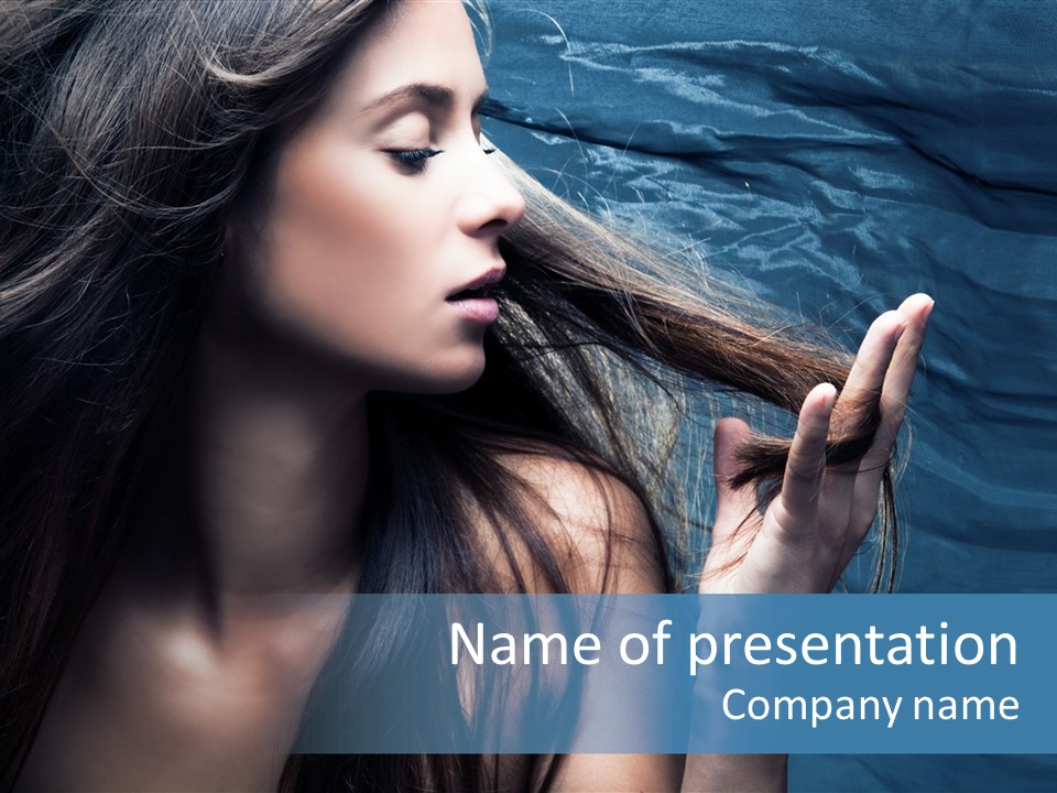 Look Long Hair Fashion PowerPoint Template