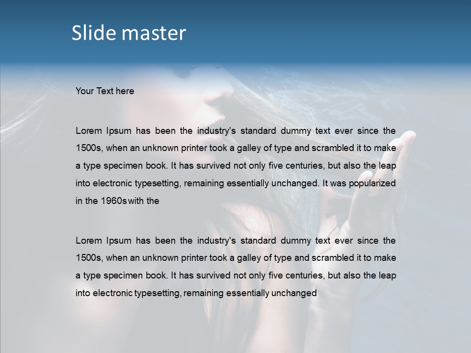 Look Long Hair Fashion PowerPoint Template