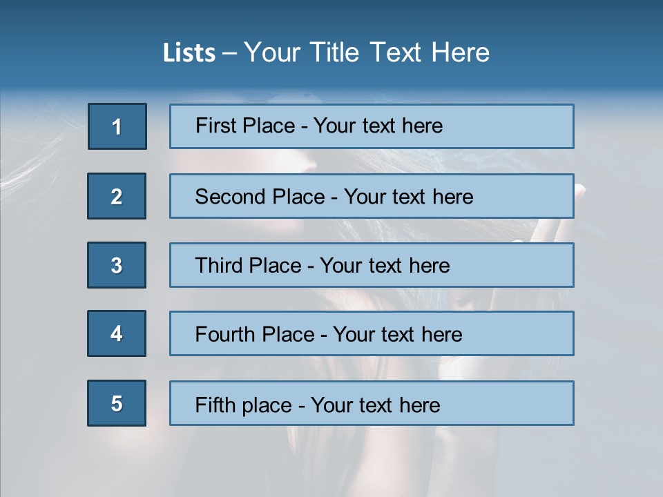 Look Long Hair Fashion PowerPoint Template