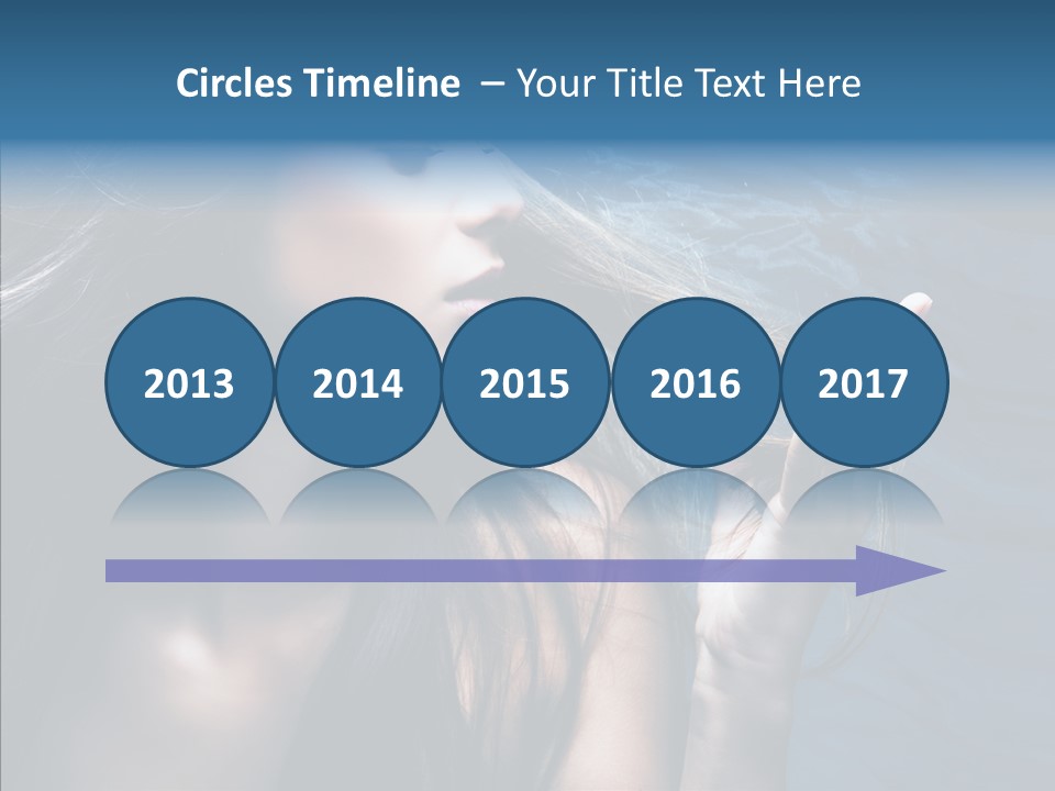 Look Long Hair Fashion PowerPoint Template