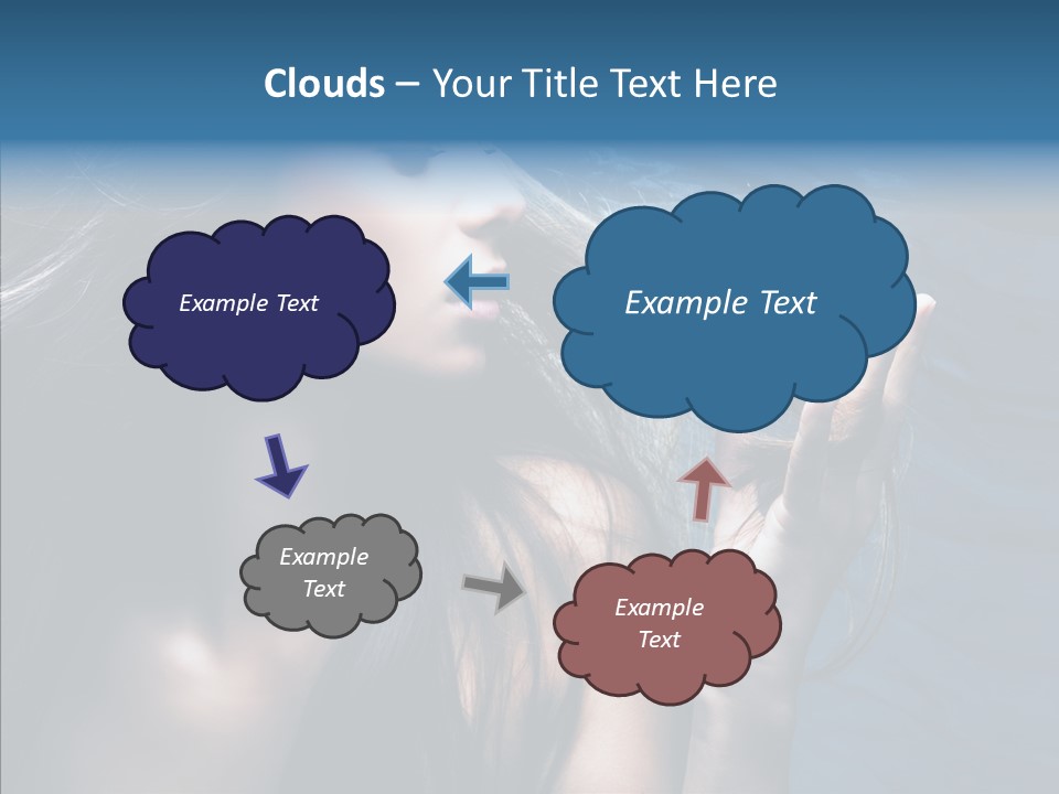 Look Long Hair Fashion PowerPoint Template