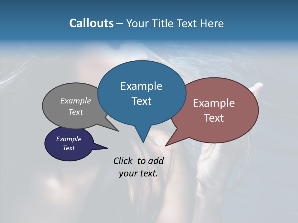 Look Long Hair Fashion PowerPoint Template