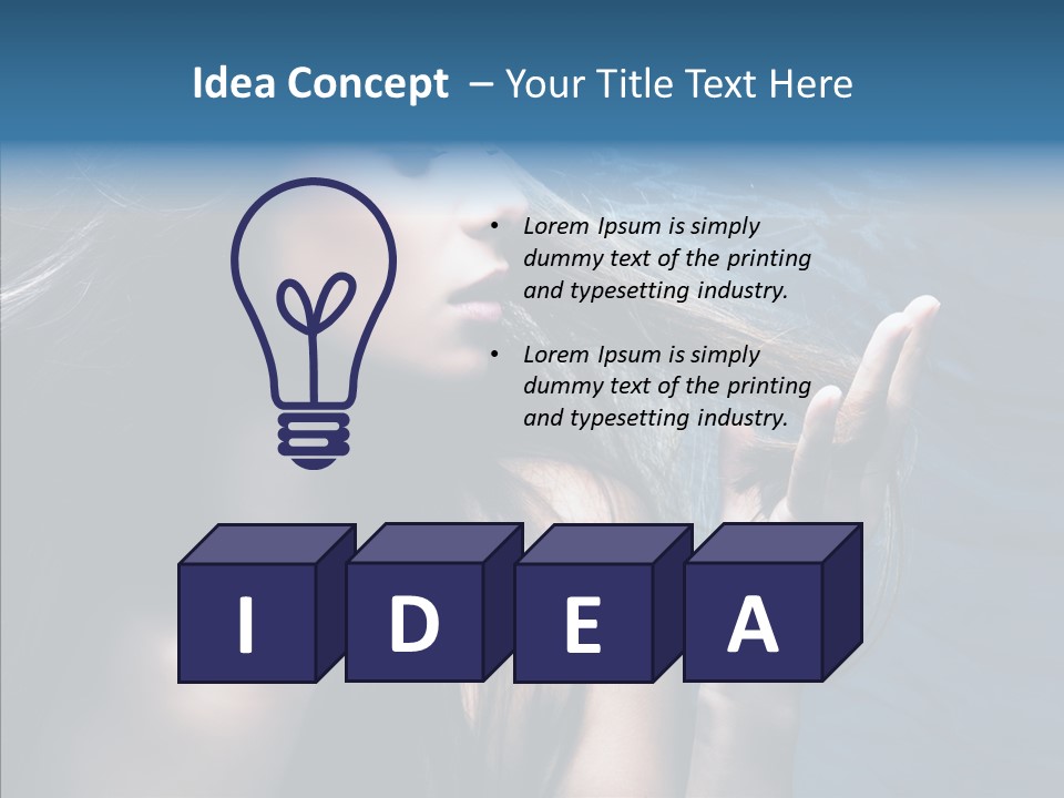 Look Long Hair Fashion PowerPoint Template