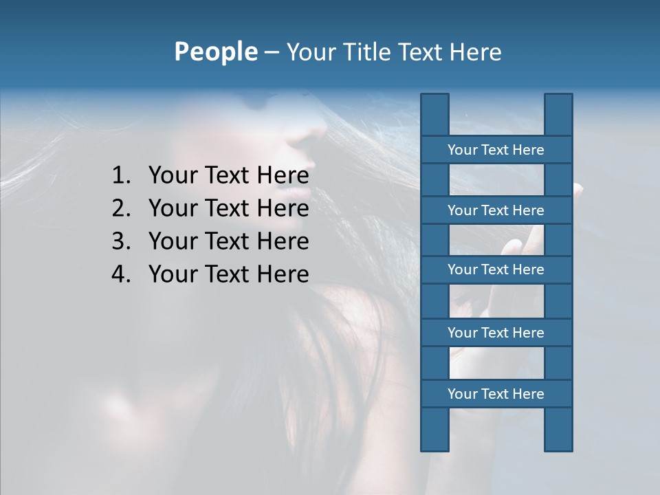 Look Long Hair Fashion PowerPoint Template