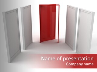 Red Door Winning PowerPoint Template