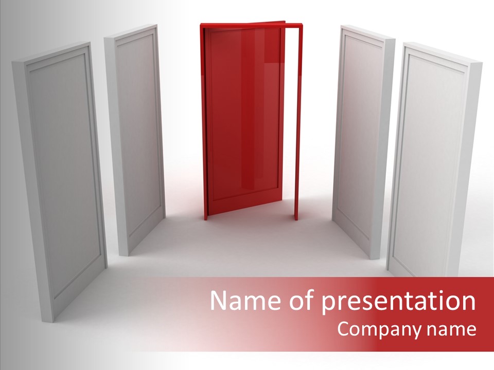 Red Door Winning PowerPoint Template