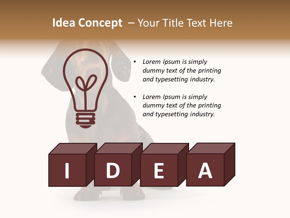 Laying Hound Brown PowerPoint Template