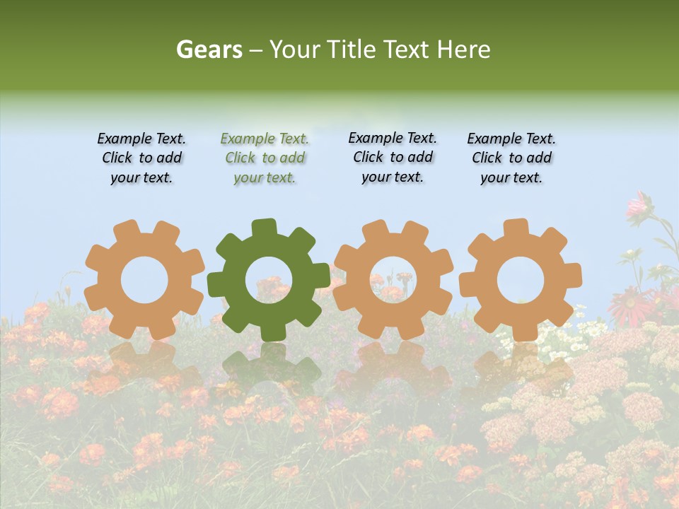 Daisy Blue Garden PowerPoint Template