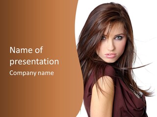 Caucasian Person Eyes PowerPoint Template