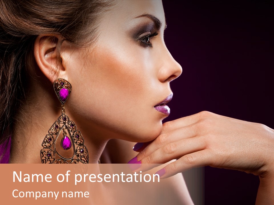 Human Make Up Earrings PowerPoint Template