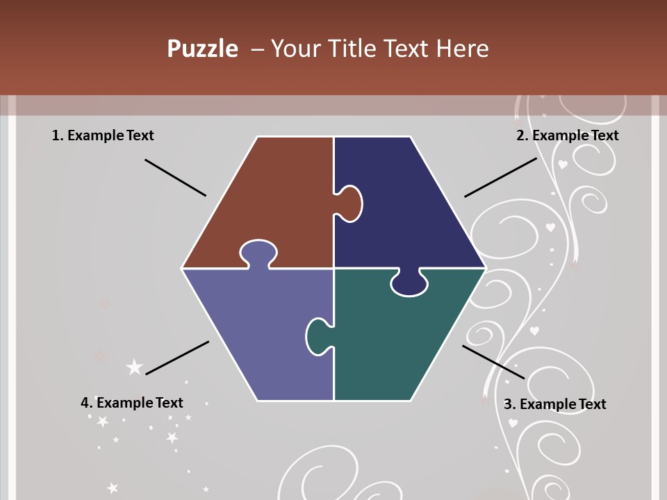 Ribbon Greeting Flower PowerPoint Template