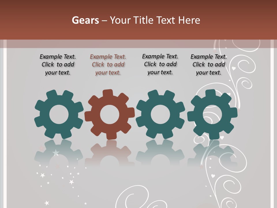 Ribbon Greeting Flower PowerPoint Template