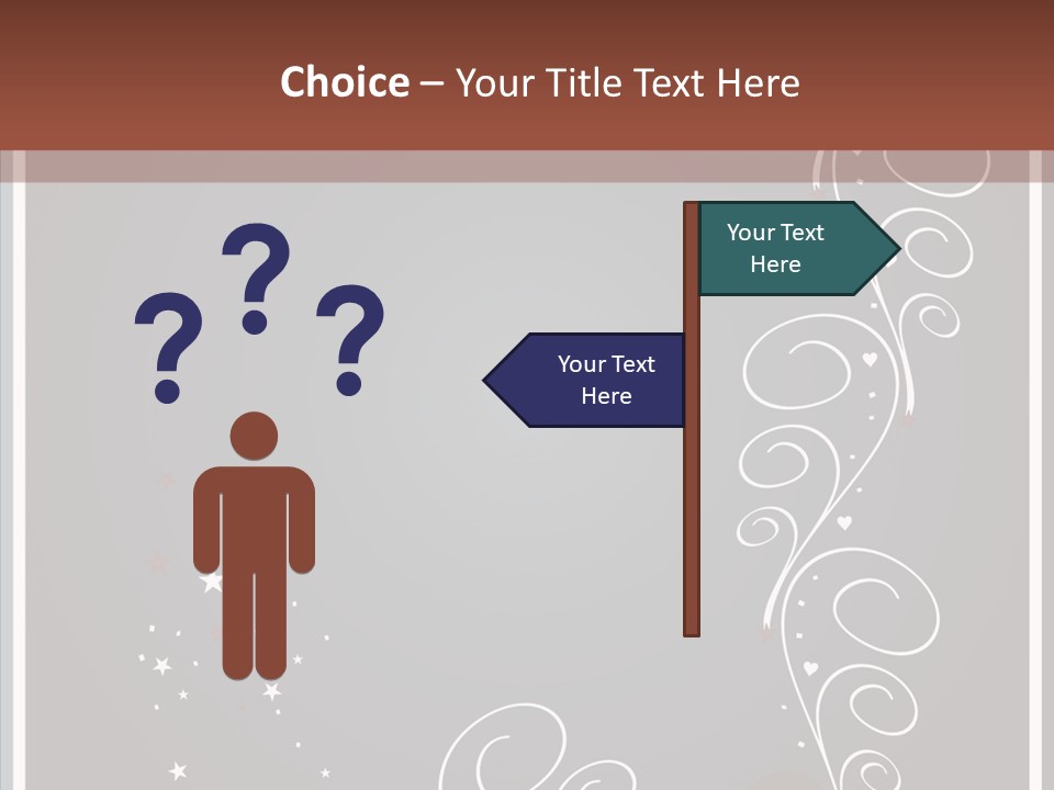 Ribbon Greeting Flower PowerPoint Template