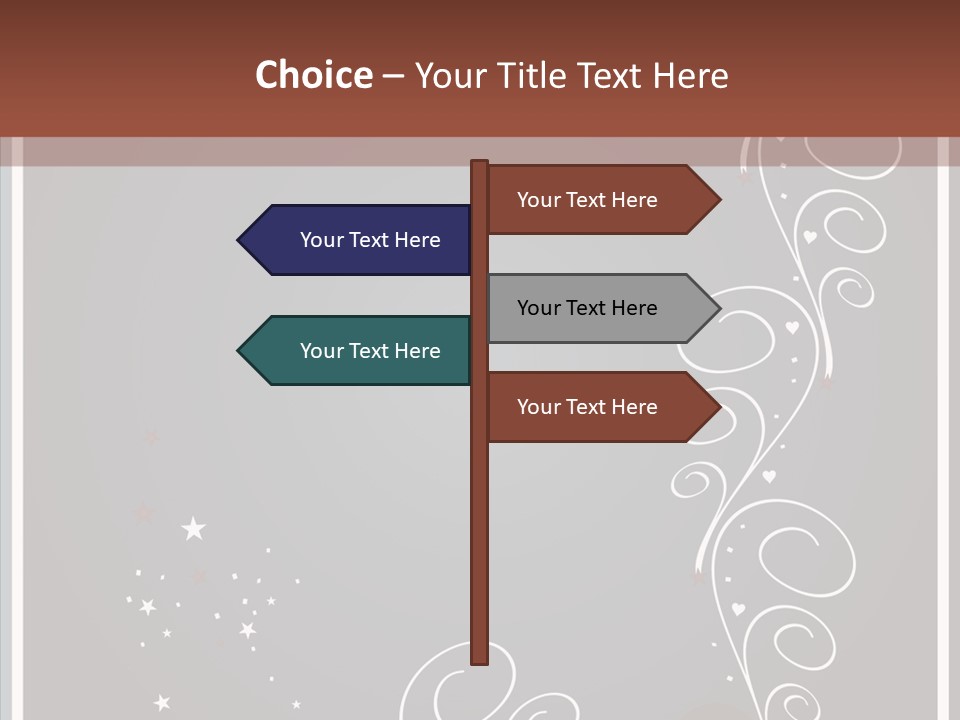 Ribbon Greeting Flower PowerPoint Template