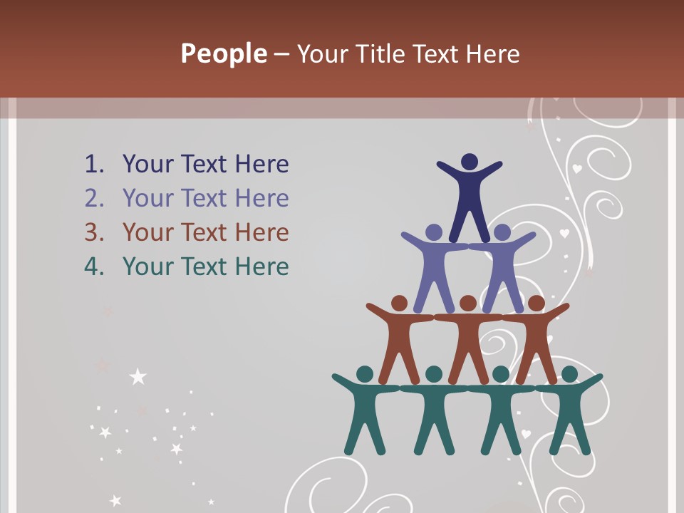 Ribbon Greeting Flower PowerPoint Template