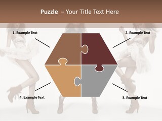 Three Beautiful Women In Short Dresses Posing For A Picture PowerPoint Template