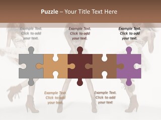 Three Beautiful Women In Short Dresses Posing For A Picture PowerPoint Template