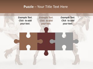 Three Beautiful Women In Short Dresses Posing For A Picture PowerPoint Template