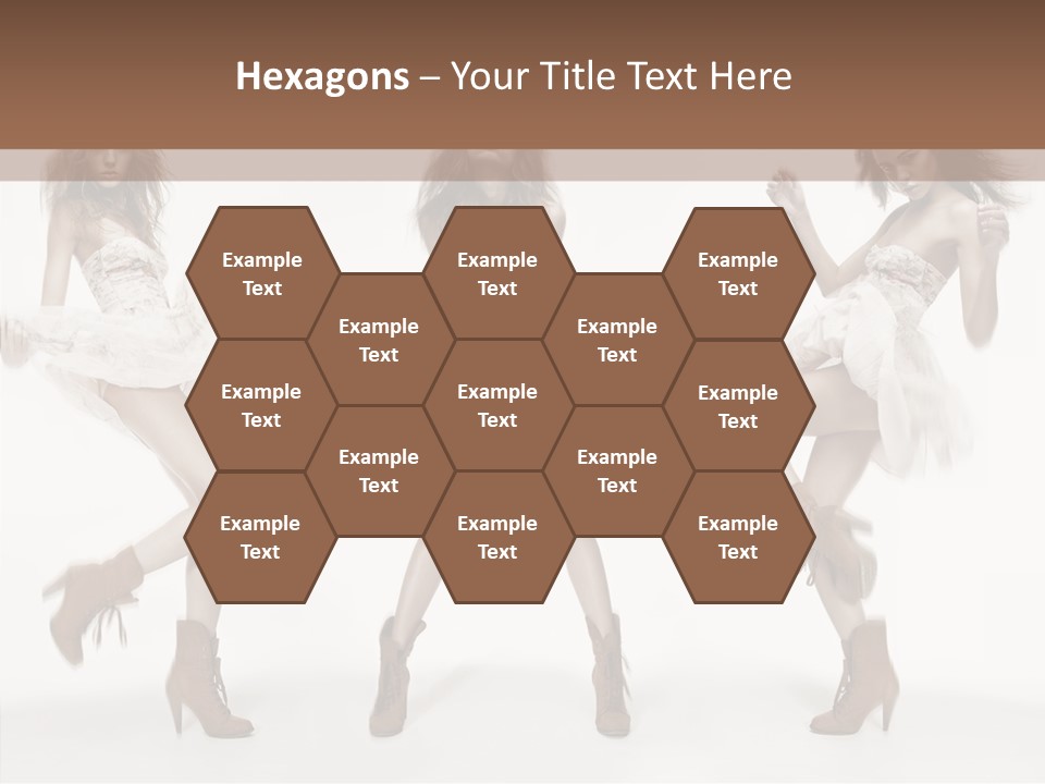 Three Beautiful Women In Short Dresses Posing For A Picture PowerPoint Template