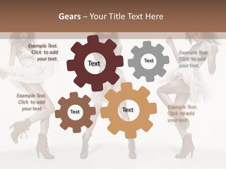 Three Beautiful Women In Short Dresses Posing For A Picture PowerPoint Template
