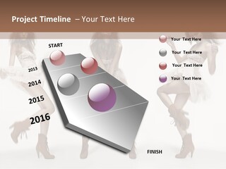 Three Beautiful Women In Short Dresses Posing For A Picture PowerPoint Template