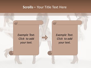 Three Beautiful Women In Short Dresses Posing For A Picture PowerPoint Template