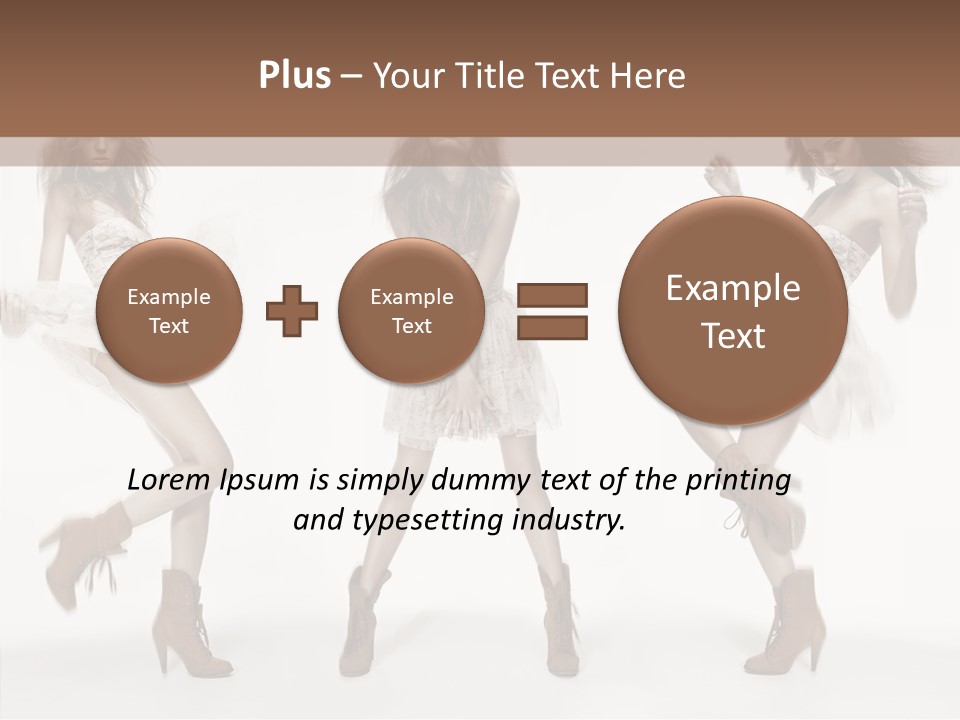 Three Beautiful Women In Short Dresses Posing For A Picture PowerPoint Template