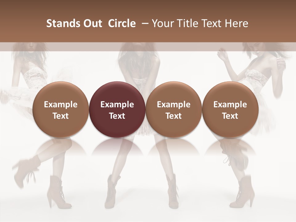 Three Beautiful Women In Short Dresses Posing For A Picture PowerPoint Template
